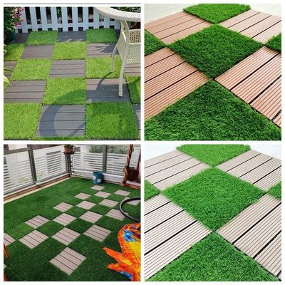 人工芝生タイル 30x30cm 3cm 高さ ハイスタックグリーン 室内・室外用
