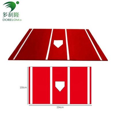 野球用合成芝生 レッド バッティングマット 12' X 6' 住宅用バッティング練習パッド